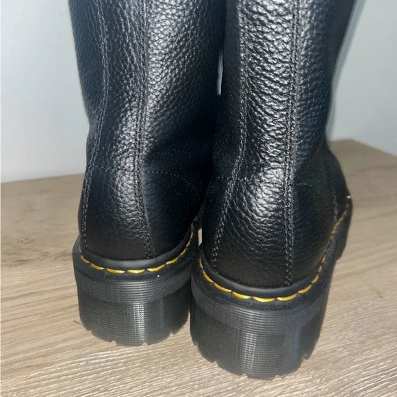 Dr. Martens Black Leather Boots with Gold Zipper - Picture 2 of 3